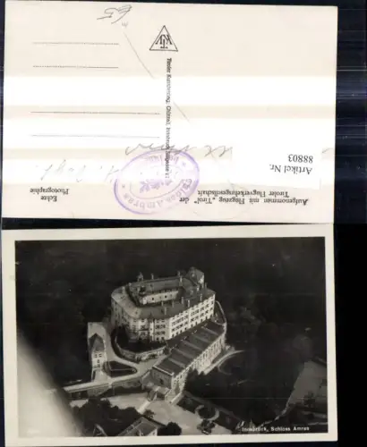 88803,Innsbruck Schloss Amras Ambras Fliegeraufnahme v. Flugzeug Tirol d. Tiroler Flugverkehrsgesellschaft