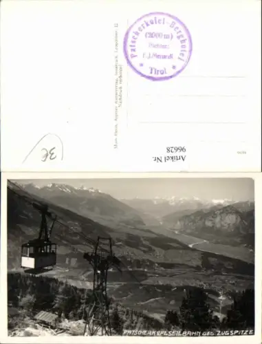 96628,Patscherkofelseilbahn geg. Zugspitze Gondel