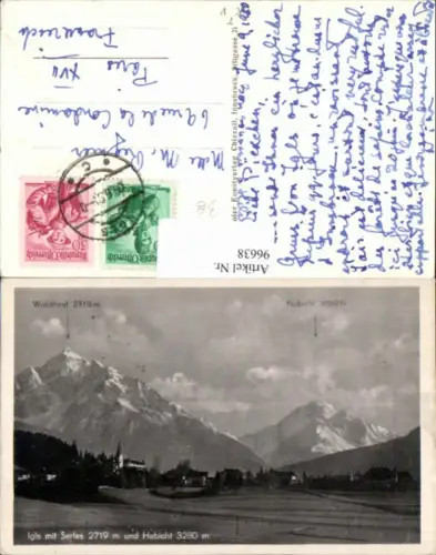 96638,Igls m. Serles u. Habicht Wegansicht m. Kirche