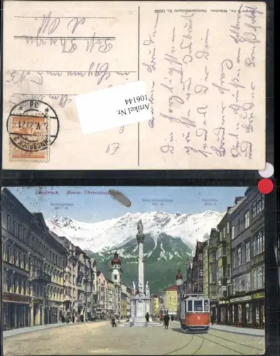 106144,Innsbruck Maria Theresienstrasse Strassenbahn Nr 6 Purger Co 12249