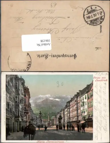 106158,Innsbruck Gruss aus Maria Theresienstrasse 1900