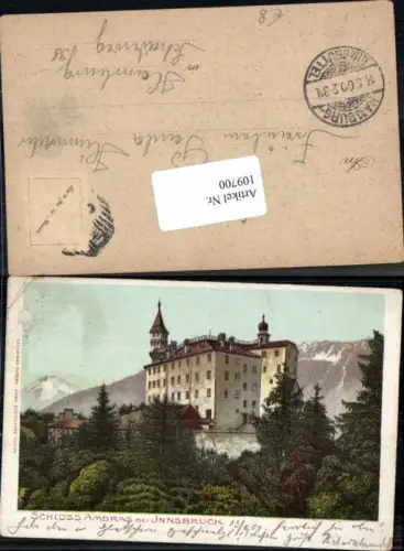109700,Schloss Amras Ambras Innsbruck Litho 1900