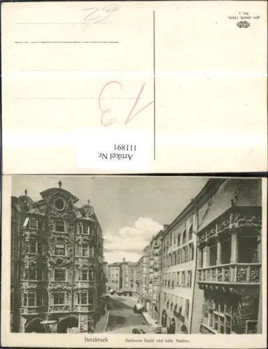 111891,Innsbruck Goldens Dachl u. Kath. Kasino Strassenansicht