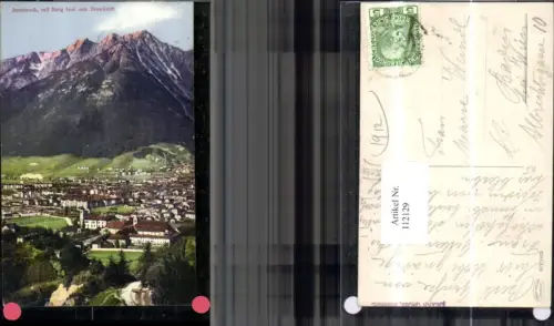 112129,Innsbruck m. Berg Isel u. Brandjoch 1912