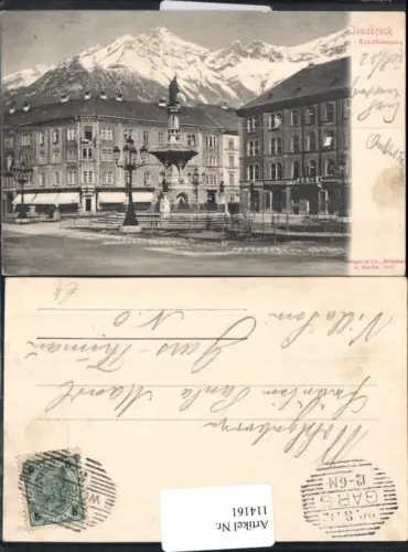 114161,Innsbruck Rudolfsbrunnen Brunnen m. Laterne 1900