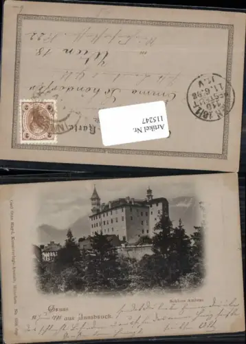 115247,Innsbruck Stadt Mond AK Schloss Amras Ambras 1897