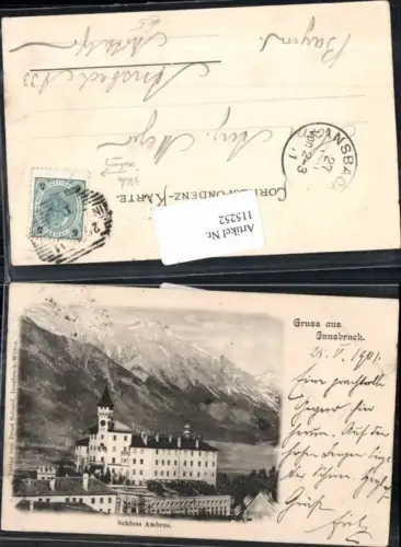 115252,Innsbruck Stadt Schlos Ambras Amras 1899
