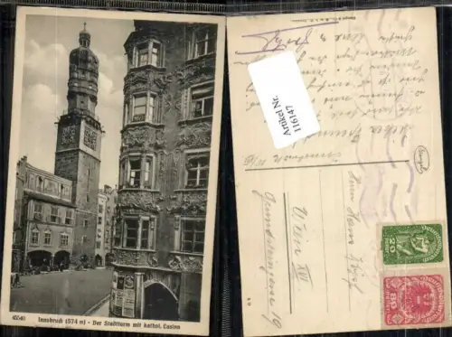 116147,Innsbruck Stadtturm Katholisches Kasino