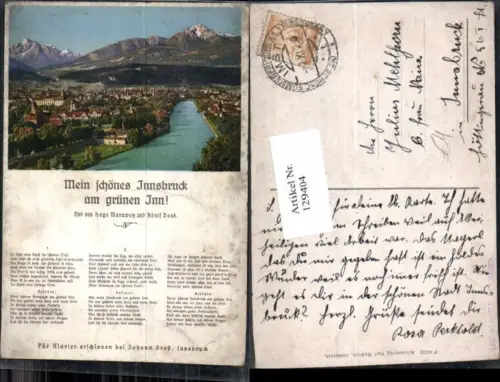 129404,Innsbruck Liedkarte Schönes Innsbruck pub Redlich F4100