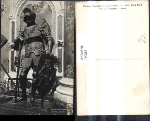 150888,Foto Ak Innsbruck Hofkirche Innenansicht m. Statue pub A. Stockhammer 886