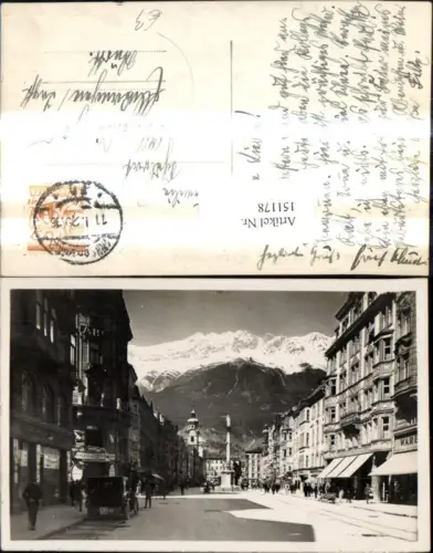 151178,Foto Ak Innsbruck Maria Theresienstraße Annasäule Nordkette