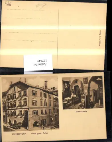 152449,Innsbruck Hotel Goldener Adler Kutsche m. Innenansicht Geothe Stube