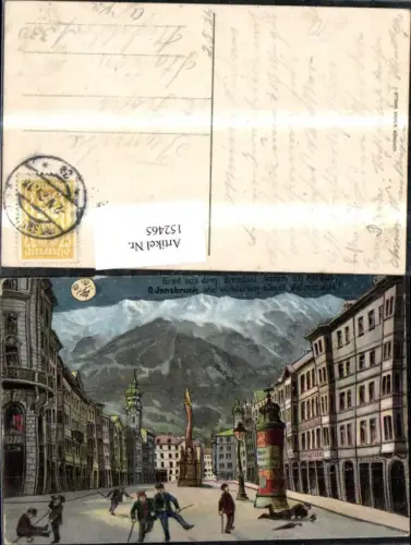 152465,Innsbruck Juxkarte Betrunkene Männer Litfaßsäule 1924