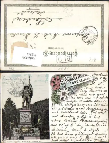 152745,Innsbruck Litho Andreas Hofer Monument Berg Isel 1895