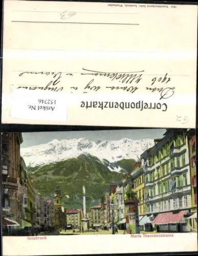 152746,Innsbruck Präge Ak Maria Theresienstrasse Anna Säule Litfaßsäule