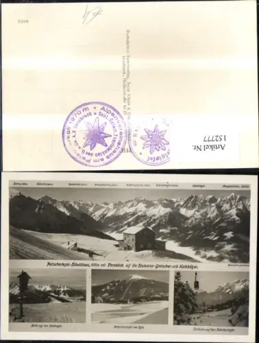 152777,Patscherkofel Schutzhaus m. Fernblick a. d. Stubaier Gletscher u. Kalkkögel Mehrbild Ak Winter Innsbruck