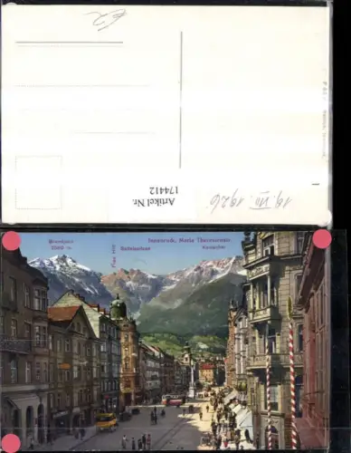 174412,Innsbruck Maria Theresienstraße Straßenansicht Ortsansicht Brandjoch Sattelspitzen Kemacher