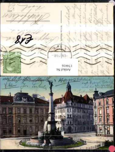 174416,Innsbruck Vereinigungsbrunnen Ortsansicht pub Wilhelm Stempfle