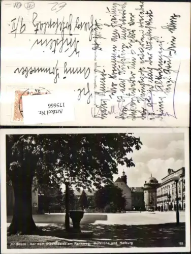 175666,Innsbruck v. d. Stadttheater a. Rennweg Hofkirche u. Hofburg Brunnen