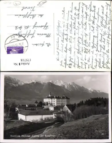 175718,Innsbruck Foto Ak Schloss Ambras m. Bettelwurf