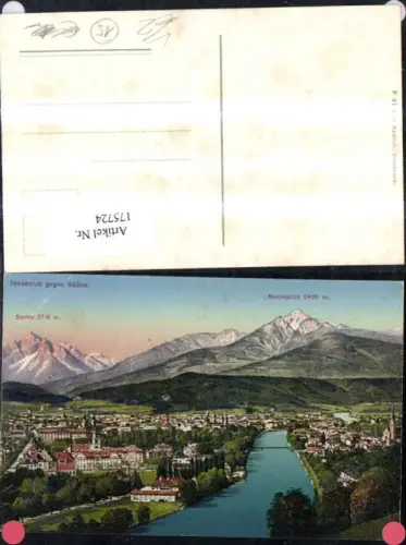 175724,Innsbruck geg. Süden m. Gipfelkarte pub Karl Redlich F 41
