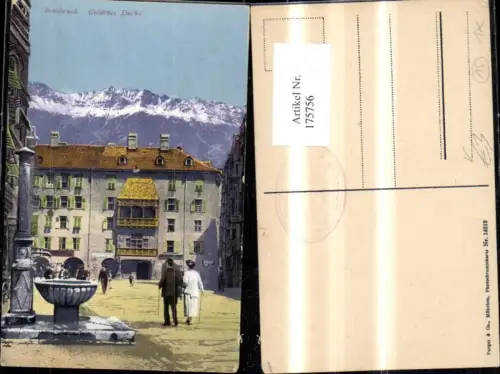 175756,Innsbruck Goldenes Dachl m. Brunnen u. Personen pub Purger Co 14919