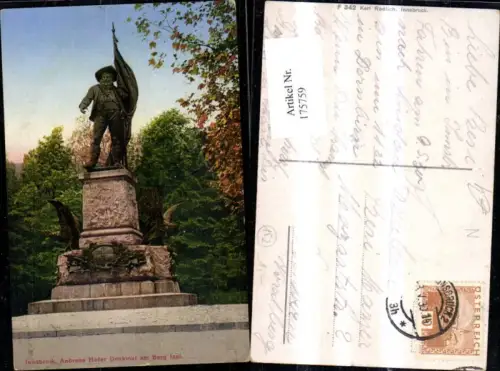 175759,Innsbruck Andreas Hofer Denkmal a. Berg Isel Statue