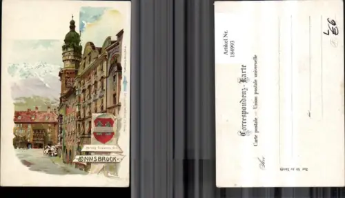 184993,Innsbruck Litho Herzog Friedrichstrasse Goldenes Dachl Goldverzierung