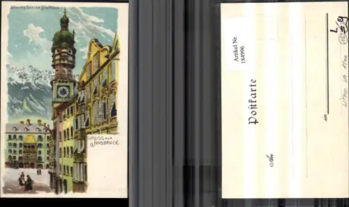 184996,Innsbruck Litho Goldenes Dachl m. Stadtthurm