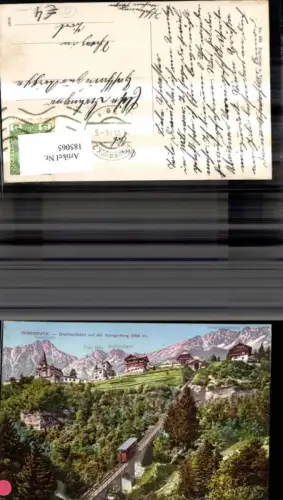 185065,Innsbruck Drahtseilbahn a. d. Hungerburg Bergbahn Gipfelkarte