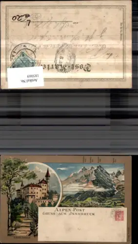 185069,Innsbruck Litho Alpen Post Schloss Ambras