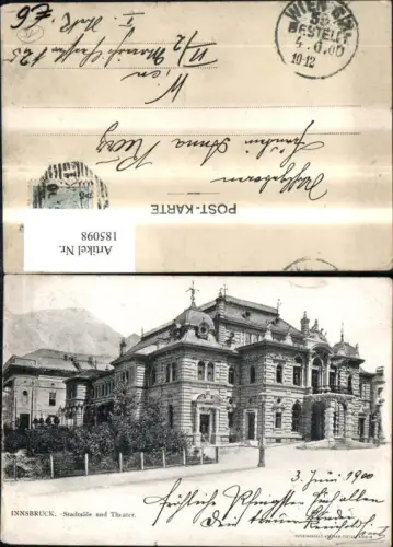 185098,Innsbruck Stadtsäle u. Theater 1900