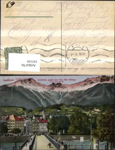 185109,Innsbruck Innbrücke geg. d. Frau Hitt Gebirge Brücke