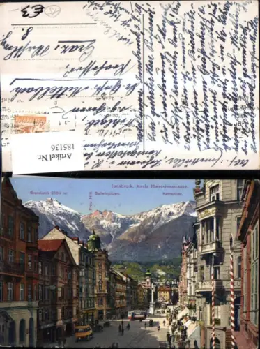 185136,Innsbruck Maria Theresienstrasse Gipfelkarte Strassenbahn