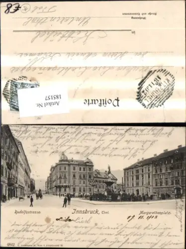 185157,Innsbruck Rudolfsstrasse Margarethenplatz 1912