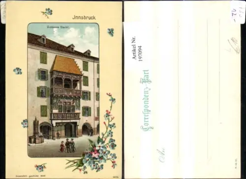 197094,Innsbruck Präge Litho Goldenes Dachl