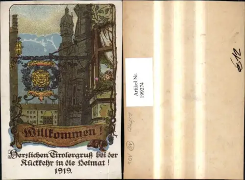 199274,Innsbruck Willkommen 1919 Ansicht