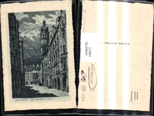 199277,Innsbruck Das Goldene Dachl Straßenansicht Radierung