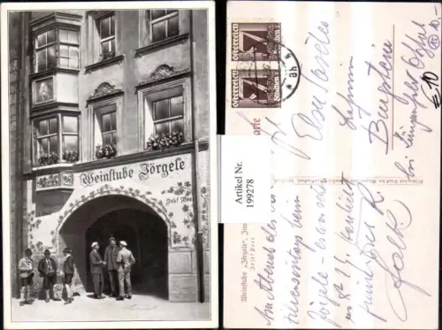 199278,Innsbruck Weinstube Jörgele Bes. Josef Peer