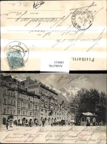 199313,Innsbruck Hotel Kaiserhof u. Innstraße Straßenansicht