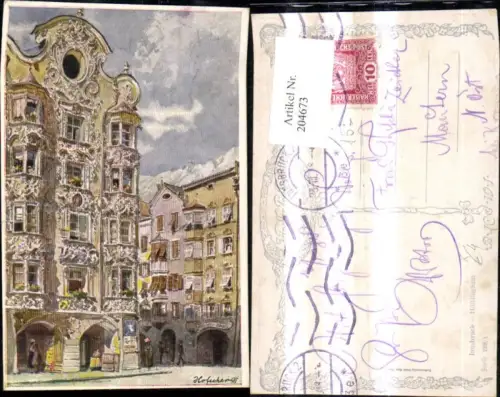 204673,Künstler Ak E. F. Hofecker Innsbruck Hölbinghaus