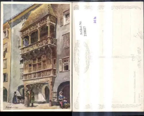210027,Künstler Ak E. F. Hofecker Innsbruck Goldenes Dachl