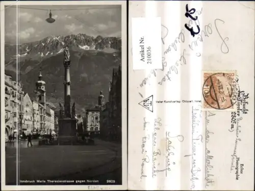 210036,Innsbruck Maria Theresienstrasse m. Annasäule Personen geg. Norden