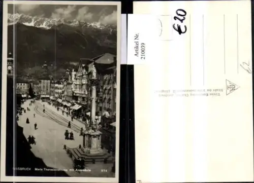 210039,Innsbruck Maria Theresienstrasse m. Annasäule Personen Strassenbahn