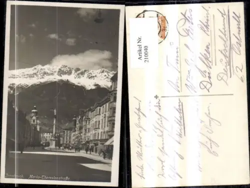 210040,Innsbruck Foto Ak Maria Theresienstrasse m. Annasäule Personen