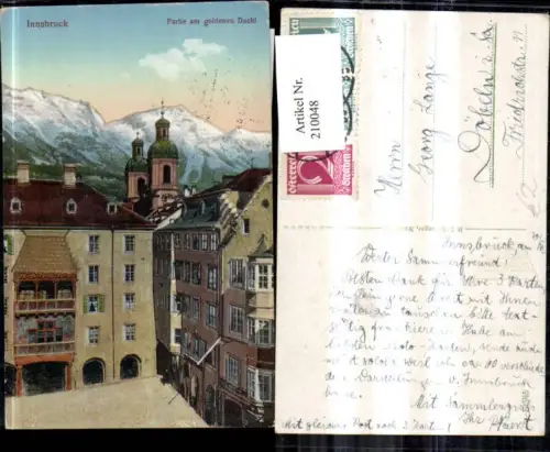 210048,Innsbruck Präge Ak Partie a. Goldenen Dachl Goldverzierung