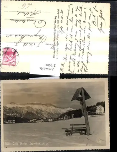 210984,Innsbruck Igsl Golf-Hotel Iglerhof Wegkreuz Winterbild