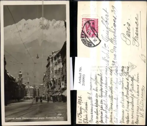 210993,Innsbruck Maria Theresienstraße geg. Norden im Winter Straßenansicht