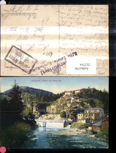 212714,Innsbruck Sillfall Wasserfall m. Berg Isel