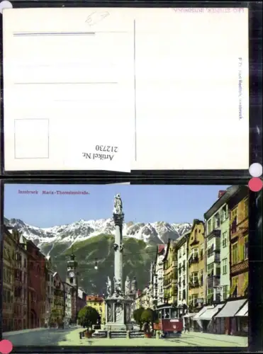 212730,Innsbruck Maria Theresienstraße Annasäule Straßenbahn „Mühlau“